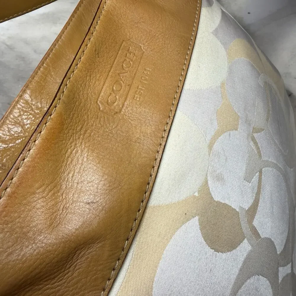 Y2K Coach F14711 Zoe Signature Optic Convertible Hobo Bag & Wristlet